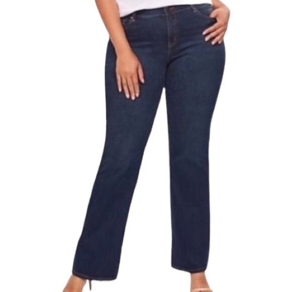 Lane Bryant Plus Women's Jeans Mid Rise Boot Cut Mid Rise Dark Wash Size 22 - Picture 1 of 8
